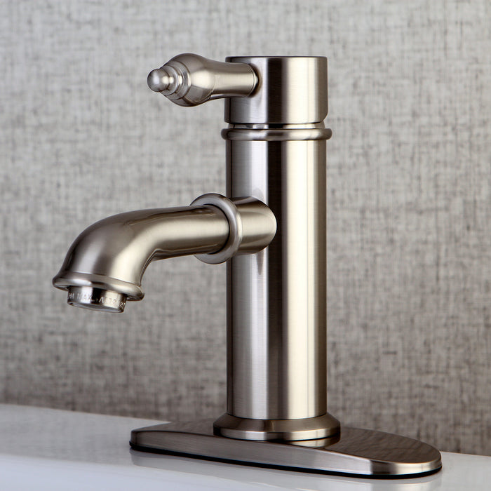 Paris KS7418AL Single-Handle 1-Hole Deck Mount Bathroom Faucet with Brass Pop-Up, Brushed Nickel