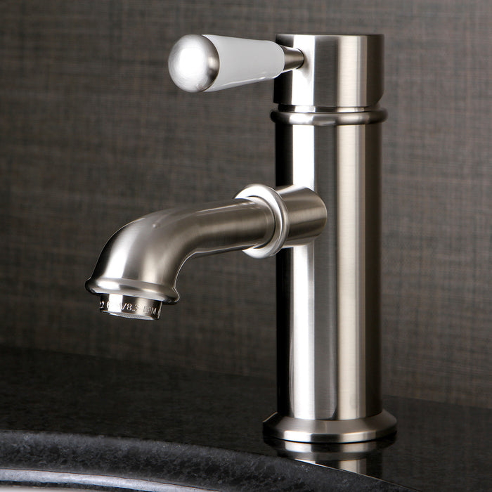 Paris KS7418DPL Single-Handle 1-Hole Deck Mount Bathroom Faucet with Brass Pop-Up, Brushed Nickel