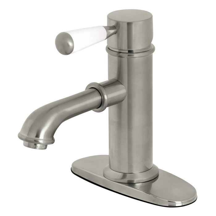 Paris KS7418DPL Single-Handle 1-Hole Deck Mount Bathroom Faucet with Brass Pop-Up, Brushed Nickel