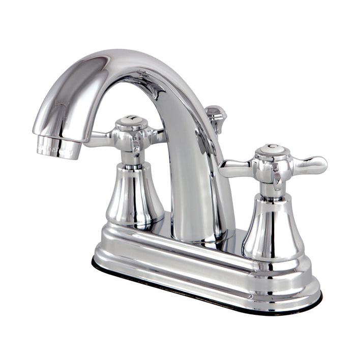Essex KS7611BEX Two-Handle 3-Hole Deck Mount 4" Centerset Bathroom Faucet with Brass Pop-Up, Polished Chrome