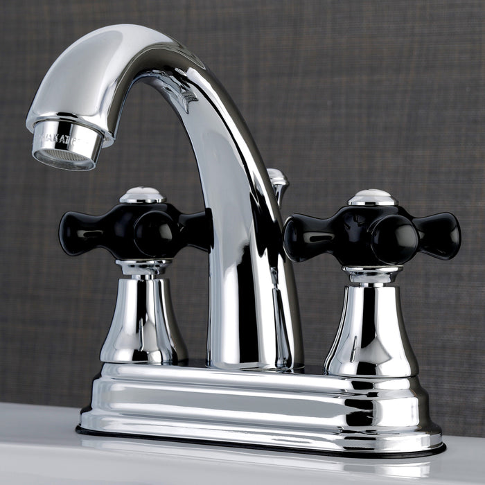 Duchess KS7611PKX Two-Handle 3-Hole Deck Mount 4" Centerset Bathroom Faucet with Brass Pop-Up, Polished Chrome