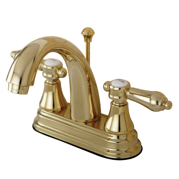 Heirloom KS7612BAL Two-Handle 3-Hole Deck Mount 4" Centerset Bathroom Faucet with Brass Pop-Up, Polished Brass