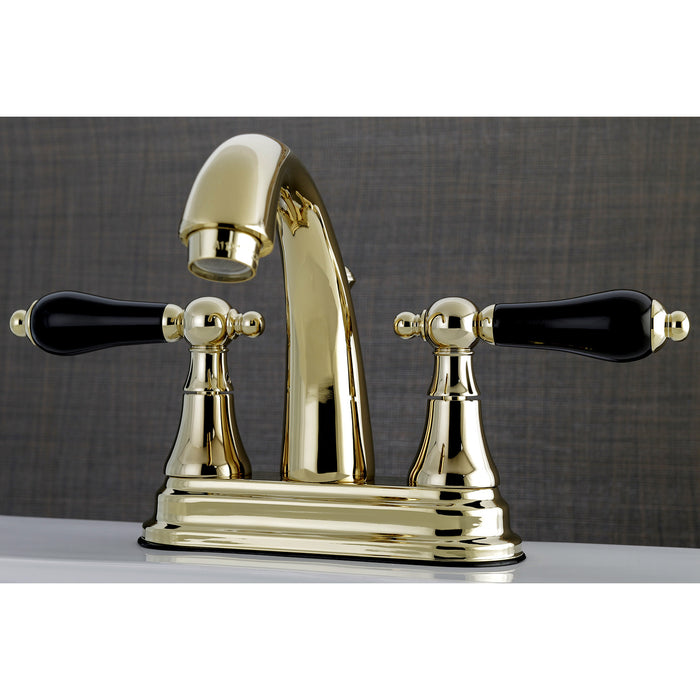 Duchess KS7612PKL Two-Handle 3-Hole Deck Mount 4" Centerset Bathroom Faucet with Brass Pop-Up, Polished Brass