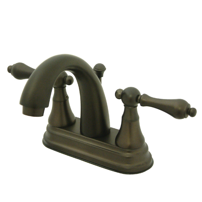 English Vintage KS7615AL Two-Handle 3-Hole Deck Mount 4" Centerset Bathroom Faucet with Brass Pop-Up, Oil Rubbed Bronze