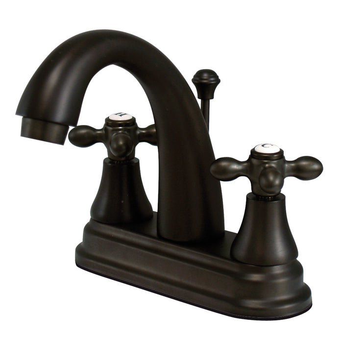 English Vintage KS7615AX Two-Handle 3-Hole Deck Mount 4" Centerset Bathroom Faucet with Brass Pop-Up, Oil Rubbed Bronze
