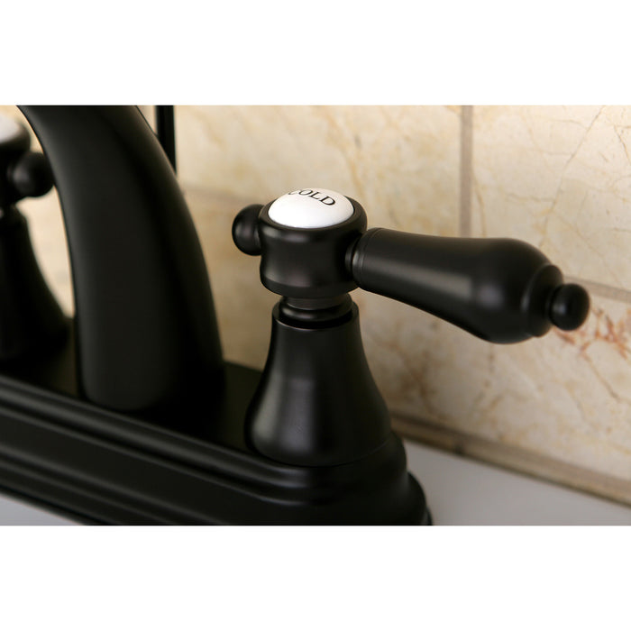 Heirloom KS7615BAL Two-Handle 3-Hole Deck Mount 4" Centerset Bathroom Faucet with Brass Pop-Up, Oil Rubbed Bronze