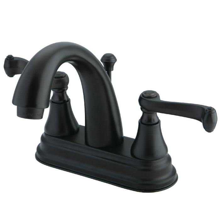 English Vintage KS7615FL Two-Handle 3-Hole Deck Mount 4" Centerset Bathroom Faucet with Brass Pop-Up, Oil Rubbed Bronze