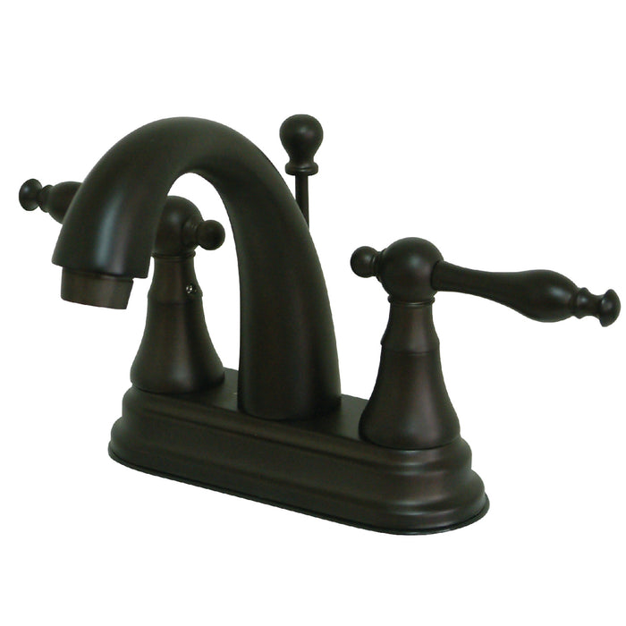 Normandy KS7615NL Two-Handle 3-Hole Deck Mount 4" Centerset Bathroom Faucet with Brass Pop-Up, Oil Rubbed Bronze
