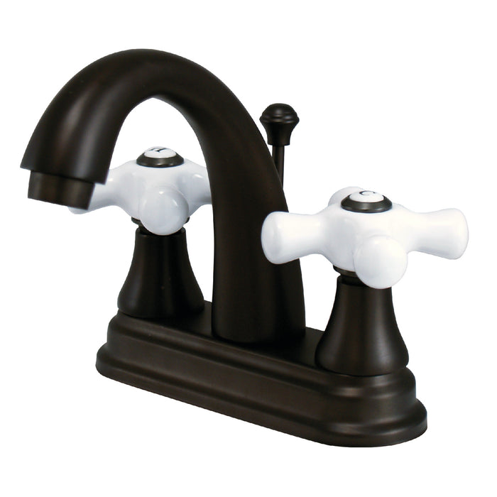 English Vintage KS7615PX Two-Handle 3-Hole Deck Mount 4" Centerset Bathroom Faucet with Brass Pop-Up, Oil Rubbed Bronze
