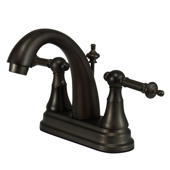 Templeton KS7615TL Two-Handle 3-Hole Deck Mount 4" Centerset Bathroom Faucet with Brass Pop-Up, Oil Rubbed Bronze