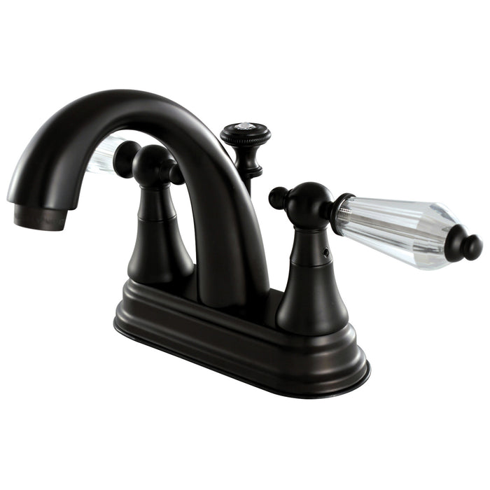 Wilshire KS7615WLL Two-Handle 3-Hole Deck Mount 4" Centerset Bathroom Faucet with Brass Pop-Up, Oil Rubbed Bronze