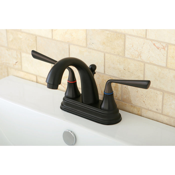 Silver Sage KS7615ZL Two-Handle 3-Hole Deck Mount 4" Centerset Bathroom Faucet with Brass Pop-Up, Oil Rubbed Bronze