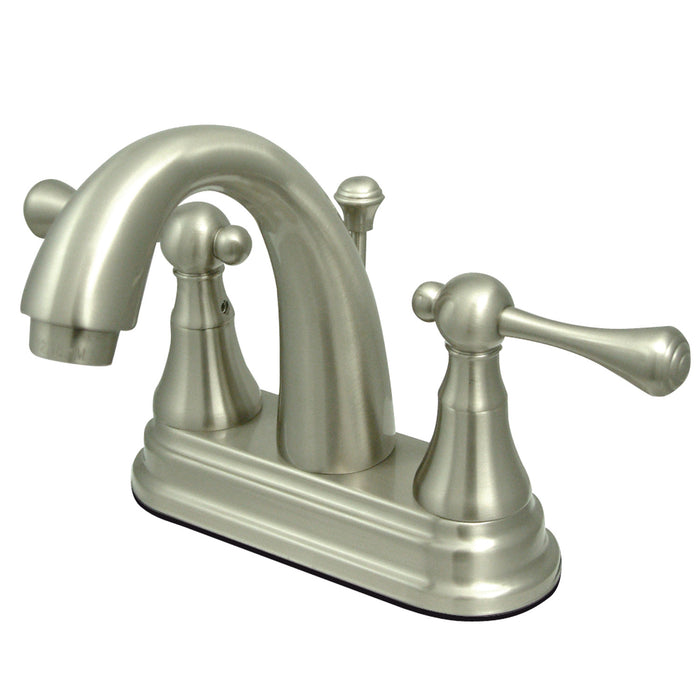 English Vintage KS7618BL Two-Handle 3-Hole Deck Mount 4" Centerset Bathroom Faucet with Brass Pop-Up, Brushed Nickel