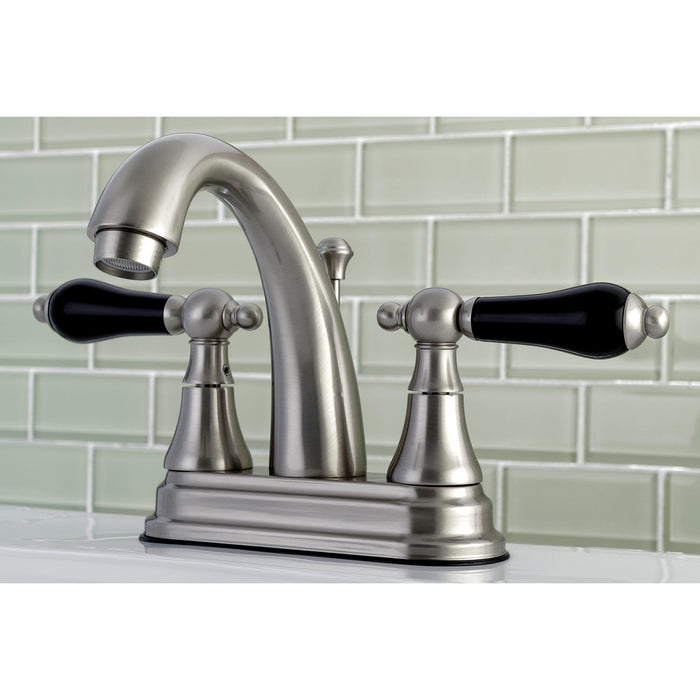 Duchess KS7618PKL Two-Handle 3-Hole Deck Mount 4" Centerset Bathroom Faucet with Brass Pop-Up, Brushed Nickel
