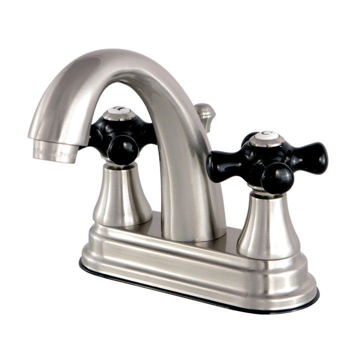 Duchess KS7618PKX Two-Handle 3-Hole Deck Mount 4" Centerset Bathroom Faucet with Brass Pop-Up, Brushed Nickel