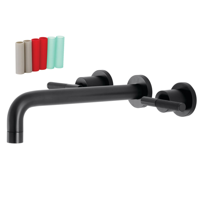 Kingston Sona KS8020CKL - Kaiser Two-Handle 3-Hole Wall Mount Roman Tub Faucet, Matte Black