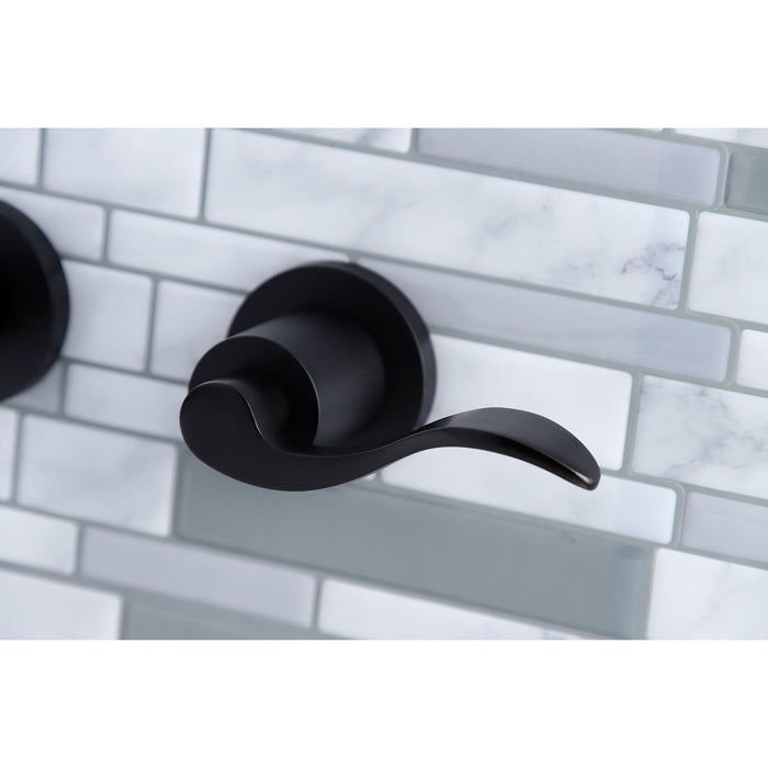 Kingston Tulare KS8020DFL - NuWave Two-Handle 3-Hole Wall Mount Roman Tub Faucet, Matte Black