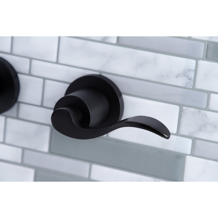 NuWave KS8020DFL Two-Handle 3-Hole Wall Mount Roman Tub Faucet, Matte Black