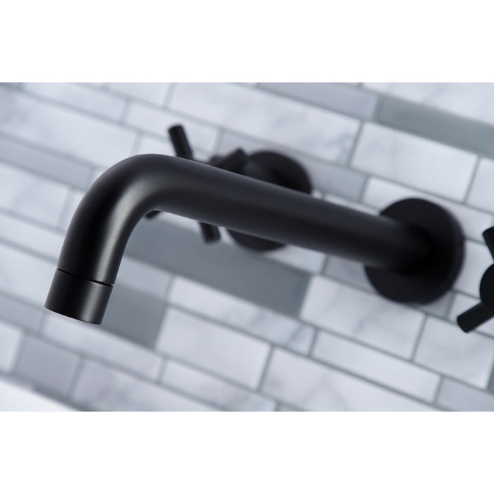 Concord KS8020DX Two-Handle 3-Hole Wall Mount Roman Tub Faucet, Matte Black