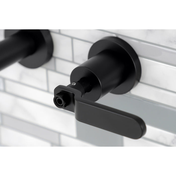 Kingston Sona KS8020KL - Whitaker Two-Handle 3-Hole Wall Mount Roman Tub Faucet, Matte Black