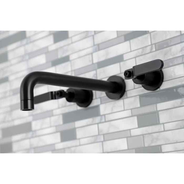 Kingston Sona KS8020KL - Whitaker Two-Handle 3-Hole Wall Mount Roman Tub Faucet, Matte Black