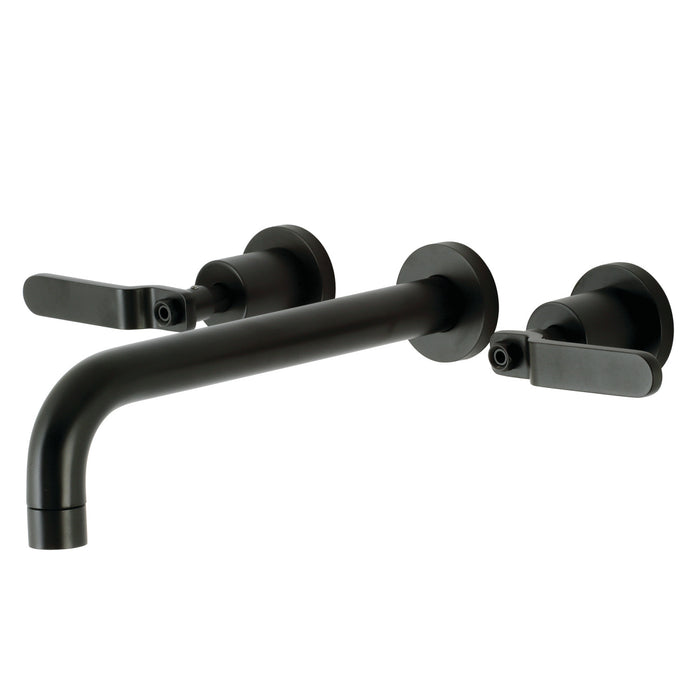 Kingston Sona KS8020KL - Whitaker Two-Handle 3-Hole Wall Mount Roman Tub Faucet, Matte Black