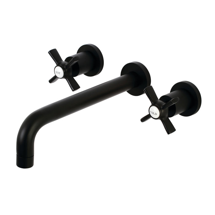 Kingston Sona KS8020ZX - Millennium Two-Handle 3-Hole Wall Mount Roman Tub Faucet, Matte Black