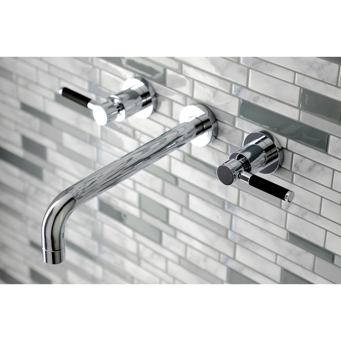 Kingston Sona KS8021DKL - Kaiser Two-Handle 3-Hole Wall Mount Roman Tub Faucet, Polished Chrome