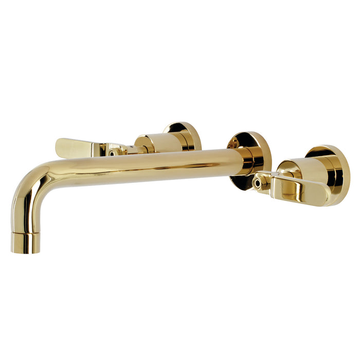 Whitaker KS8022KL Two-Handle 3-Hole Wall Mount Roman Tub Faucet, Polished Brass