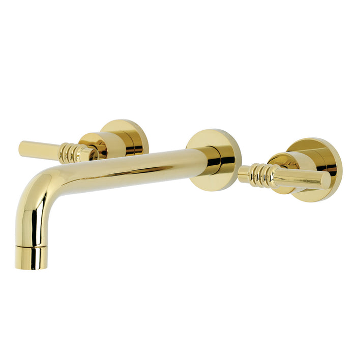 Milano KS8022ML Two-Handle 3-Hole Wall Mount Roman Tub Faucet, Polished Brass