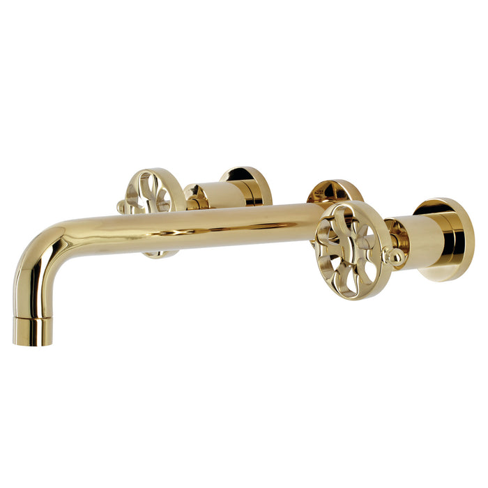 Belknap KS8022RX Two-Handle 3-Hole Wall Mount Roman Tub Faucet, Polished Brass