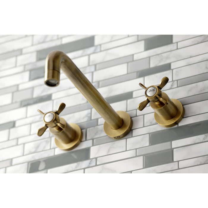 Kingston Tulare KS8023BEX - Essex Two-Handle 3-Hole Wall Mount Roman Tub Faucet, Antique Brass