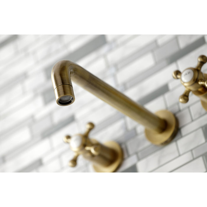 Metropolitan KS8023BX Two-Handle 3-Hole Wall Mount Roman Tub Faucet, Antique Brass