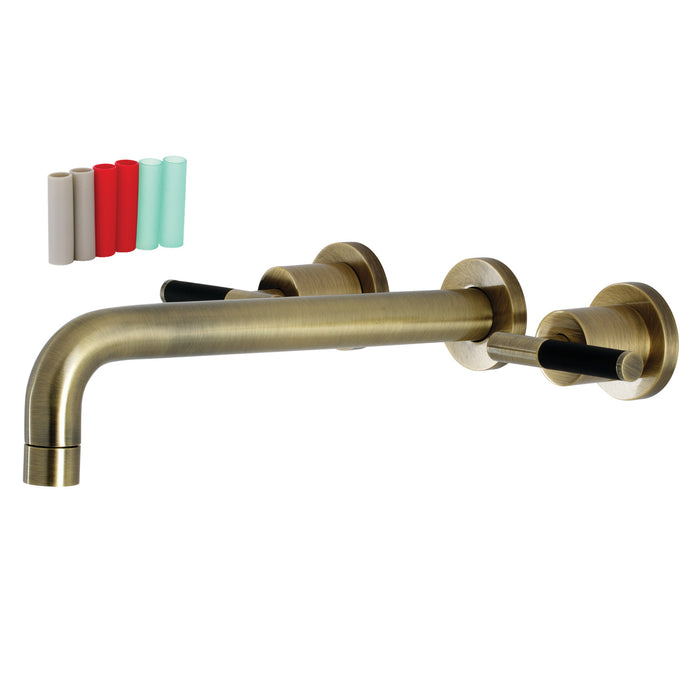 Kaiser KS8023CKL Two-Handle 3-Hole Wall Mount Roman Tub Faucet, Antique Brass