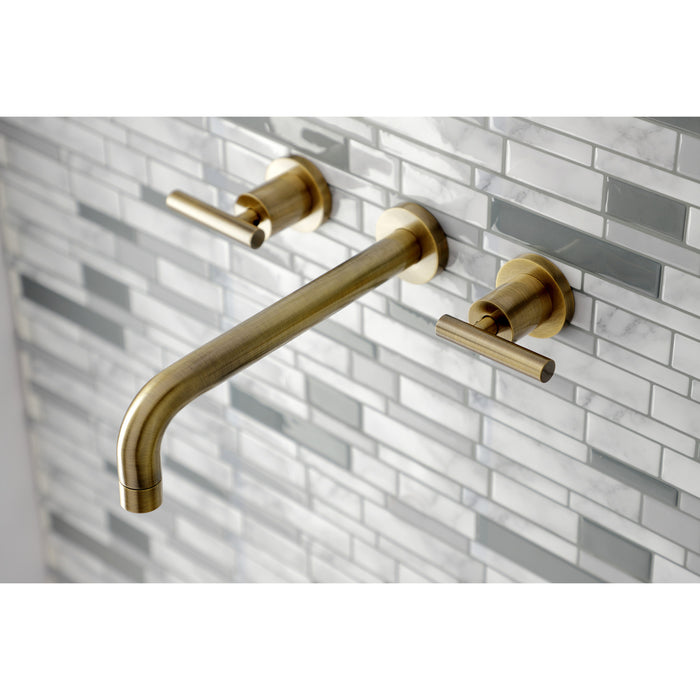 Manhattan KS8023CML Two-Handle 3-Hole Wall Mount Roman Tub Faucet, Antique Brass