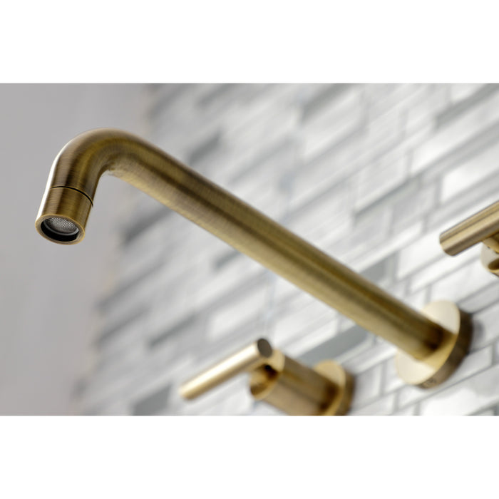 Manhattan KS8023CML Two-Handle 3-Hole Wall Mount Roman Tub Faucet, Antique Brass