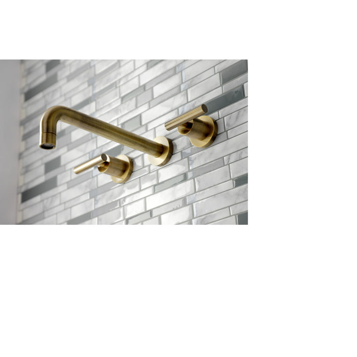 Manhattan KS8023CML Two-Handle 3-Hole Wall Mount Roman Tub Faucet, Antique Brass