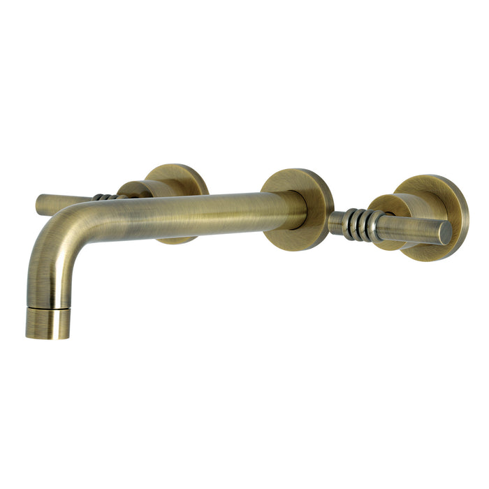 Kingston Sona KS8023ML - Milano Two-Handle 3-Hole Wall Mount Roman Tub Faucet, Antique Brass