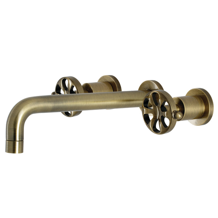 Kingston Sona KS8023RX - Belknap Two-Handle 3-Hole Wall Mount Roman Tub Faucet, Antique Brass