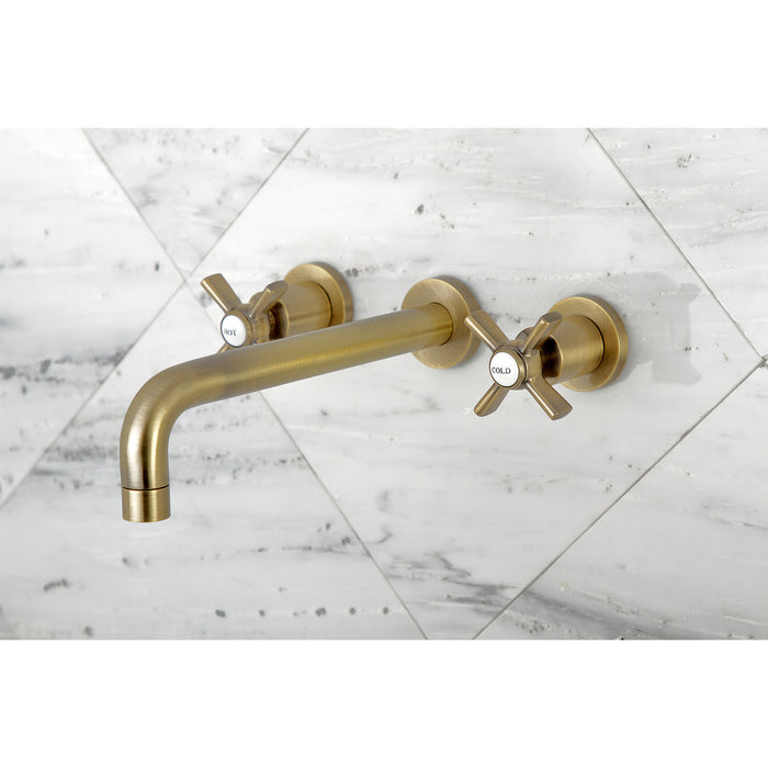 Kingston Sona KS8023ZX - Millennium Two-Handle 3-Hole Wall Mount Roman Tub Faucet, Antique Brass