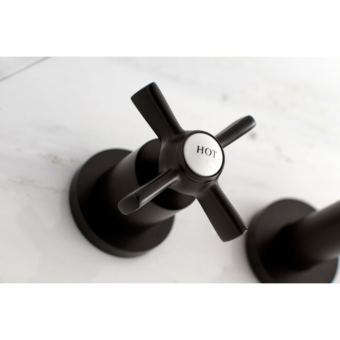 Kingston Sona KS8025ZX - Millennium Two-Handle 3-Hole Wall Mount Roman Tub Faucet, Oil Rubbed Bronze