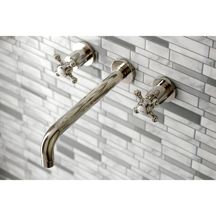 Kingston Tulare KS8026BX - Metropolitan Two-Handle 3-Hole Wall Mount Roman Tub Faucet, Polished Nickel