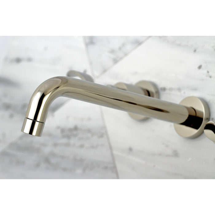 Kingston Tulare KS8026DFL - NuWave Two-Handle 3-Hole Wall Mount Roman Tub Faucet, Polished Nickel