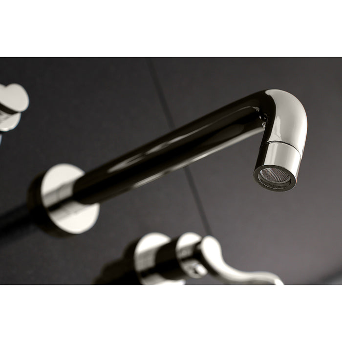 Kingston Tulare KS8026DFL - NuWave Two-Handle 3-Hole Wall Mount Roman Tub Faucet, Polished Nickel