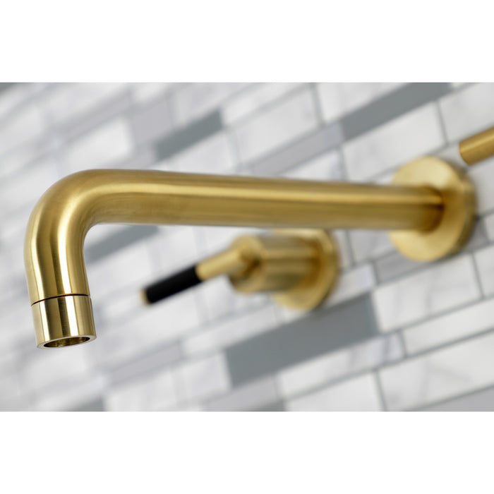 Kingston Sona KS8027CKL - Kaiser Two-Handle 3-Hole Wall Mount Roman Tub Faucet, Brushed Brass