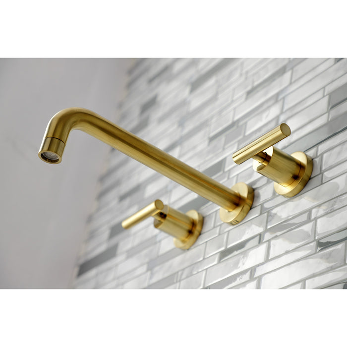 Manhattan KS8027CML Two-Handle 3-Hole Wall Mount Roman Tub Faucet, Brushed Brass