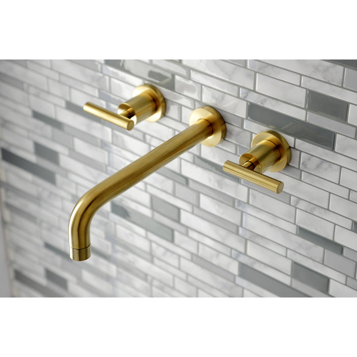 Manhattan KS8027CML Two-Handle 3-Hole Wall Mount Roman Tub Faucet, Brushed Brass