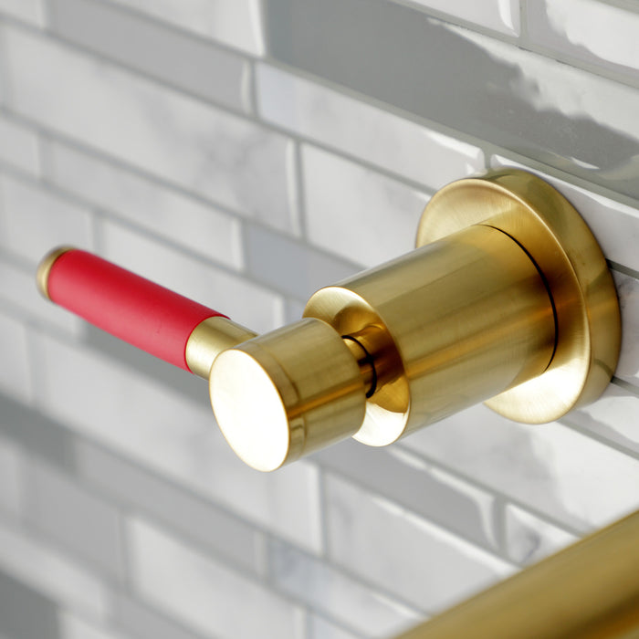 Kingston Sona KS8027DKL - Kaiser Two-Handle 3-Hole Wall Mount Roman Tub Faucet, Brushed Brass