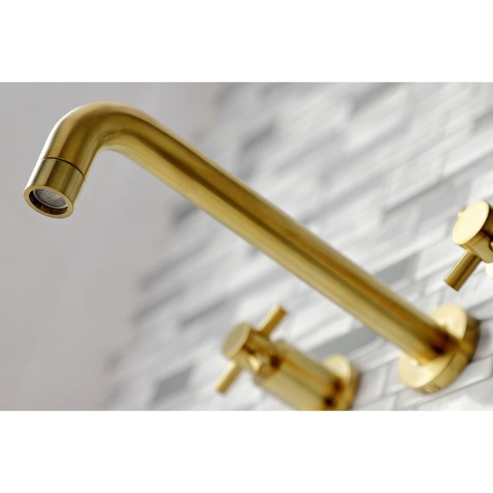 Concord KS8027DX Two-Handle 3-Hole Wall Mount Roman Tub Faucet, Brushed Brass