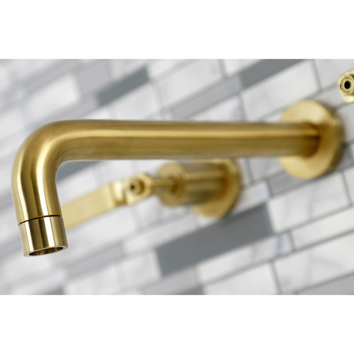 Whitaker KS8027KL Two-Handle 3-Hole Wall Mount Roman Tub Faucet, Brushed Brass